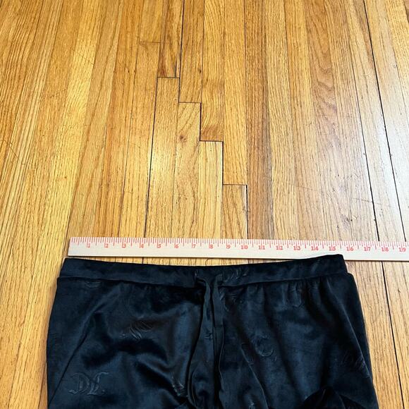 Juicy Couture Velour Track Suit Set Womens Medium Black Pants Sweatshirt - Picture 7 of 9